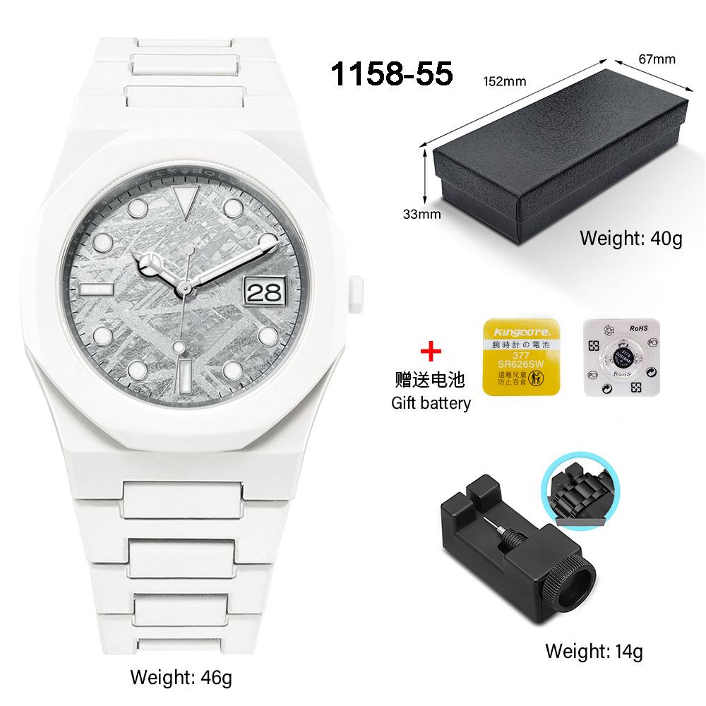 Classic Men's Watch Plastic Granular Belt Business Exquisite Waterproof Explosive Matte Oil Quartz Watch Fashion