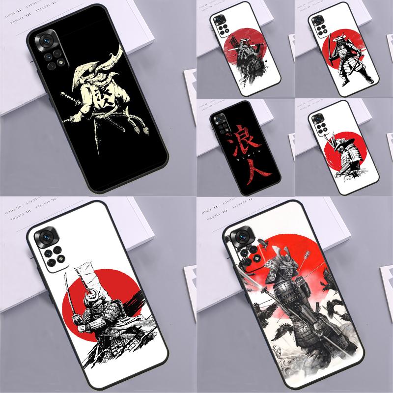 Чехол Воин Самурай для Xiaomi Redmi Note 13 14 Pro 9 10 11 12 Pro 10S 11S 12S Redmi 13C 10C 12C 14C Coque