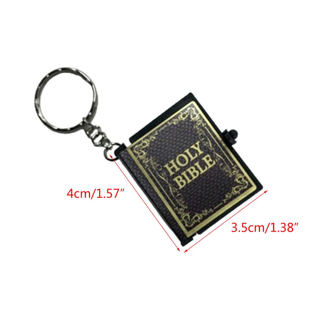 Мини-брелок с Библией, настоящая бумага, можно читать, религиозный христианский крест, держатель для ключей, автомобильные брелки, модные подарки, Jewe