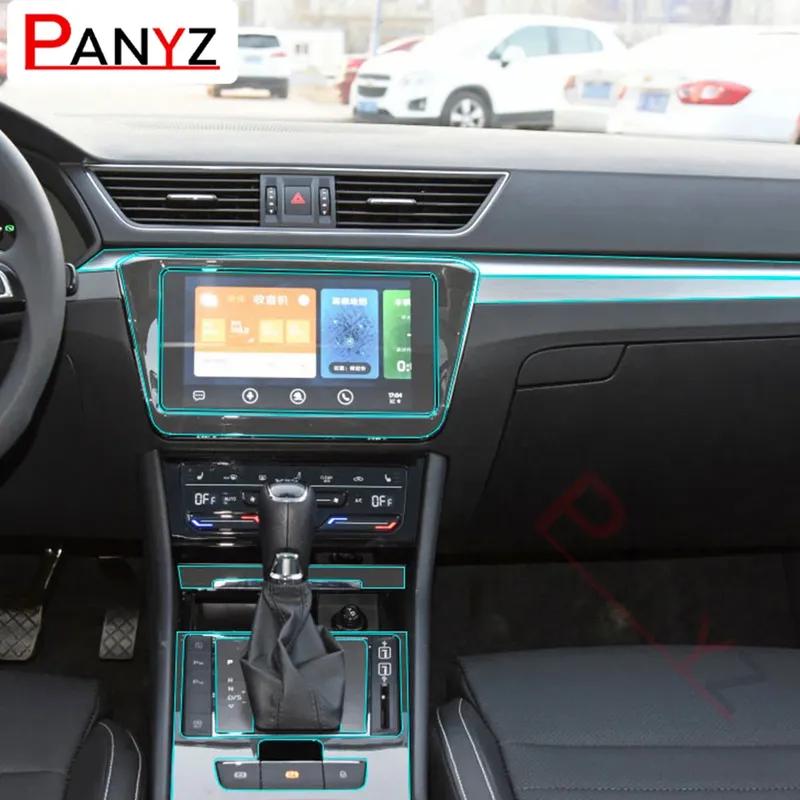 Car Interior Central Console Gear Shift Dashboard Navigation Screen Protective Film for Skoda Superb Accessories