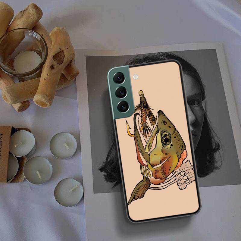 Чехол для телефона для ловли нахлыстом на коричневую форель для Samsung A16 A26 A36 A56 Galaxy A02S A12 A52S A13 A23 A33 A53 A54 A34 A24 A14 A22 A32 A42