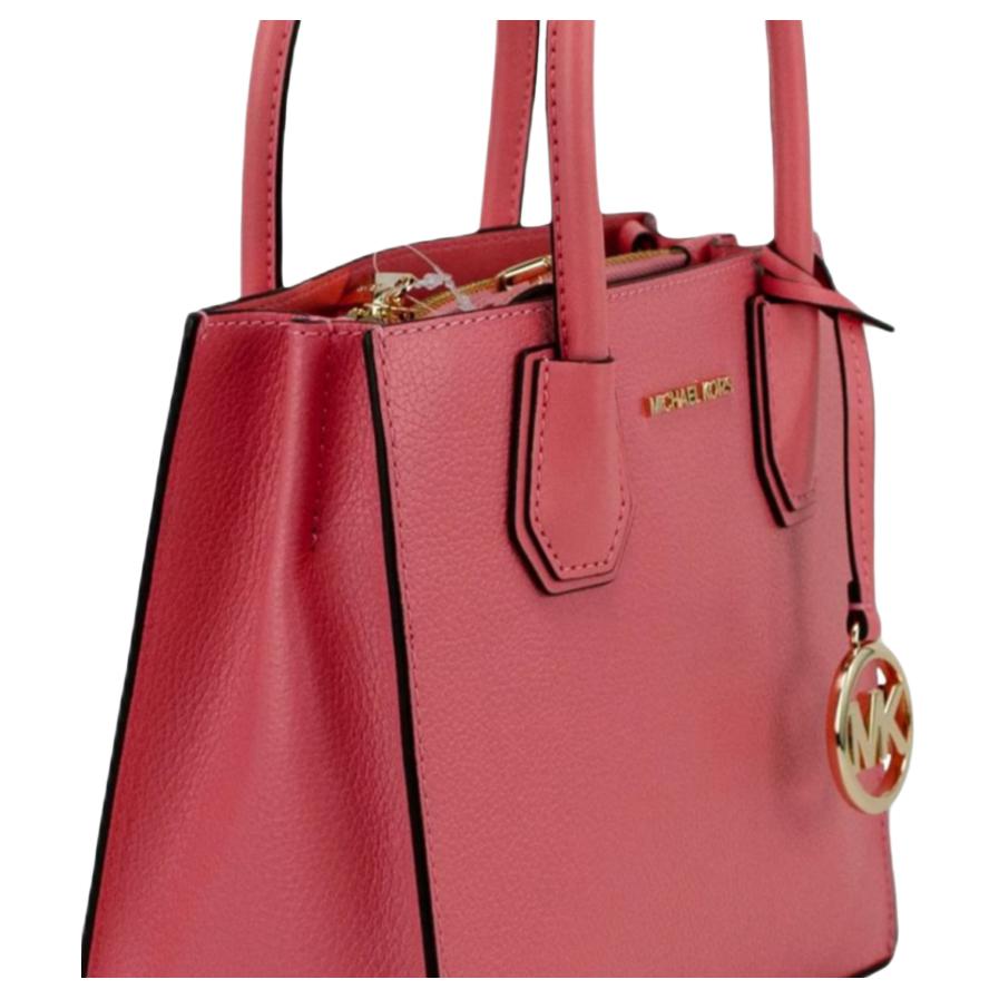 Michael Kors Mercer Solid Logo Gold Metal Accessories Litchi Grain Leather Shoulder Tote Bag Medium Women handbags 35S1GM9M2L-GRAPEFRUIT