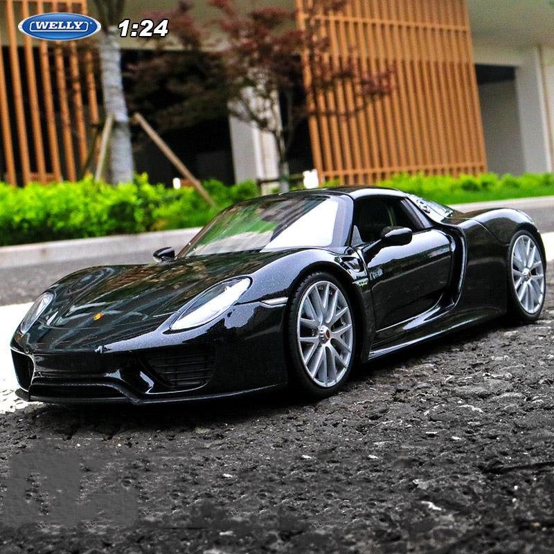 AABKP1 WELLY 1:24 Porsche 918 Spyder Alloy Sports Car Model Diecasts Metal Toy Vehicles Car Model Simulation Collection Childrens Gifts