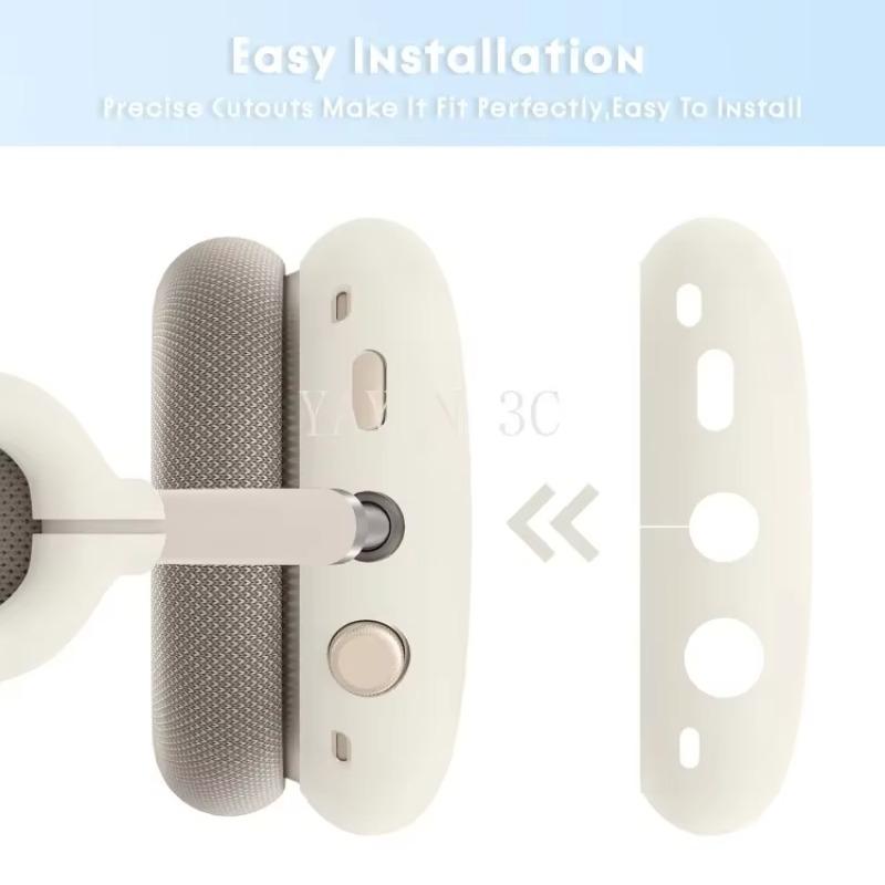 3 в 1 Силиконовый защитный чехол Для наушников AirPods Max 1/2 амбушюры / накладки на уши / оголовье Защита от столкновений и случайных касаний