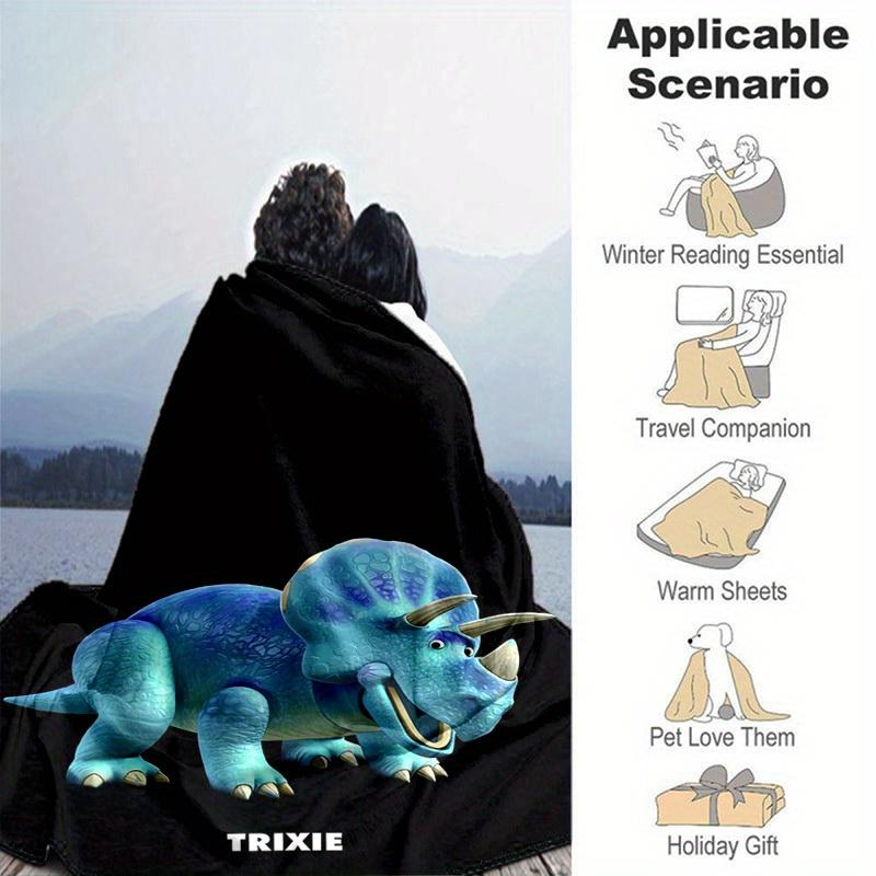 1pc, Toy Story 3 Trixie Dinosaur Blanket Home Decor, Couch Throw Blanket, Outdoor Blanket, Gift for Friends, Flannel Coverlet Suitable for