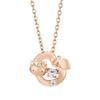 Ожерелье Hello Kitty Танцующий Камень 40см Персонажи Sanrio Серебро 925 Хирургическая Нержавеющая Сталь Фианит Лист Яблони Качающийся Розовый Подарок на Годовщину