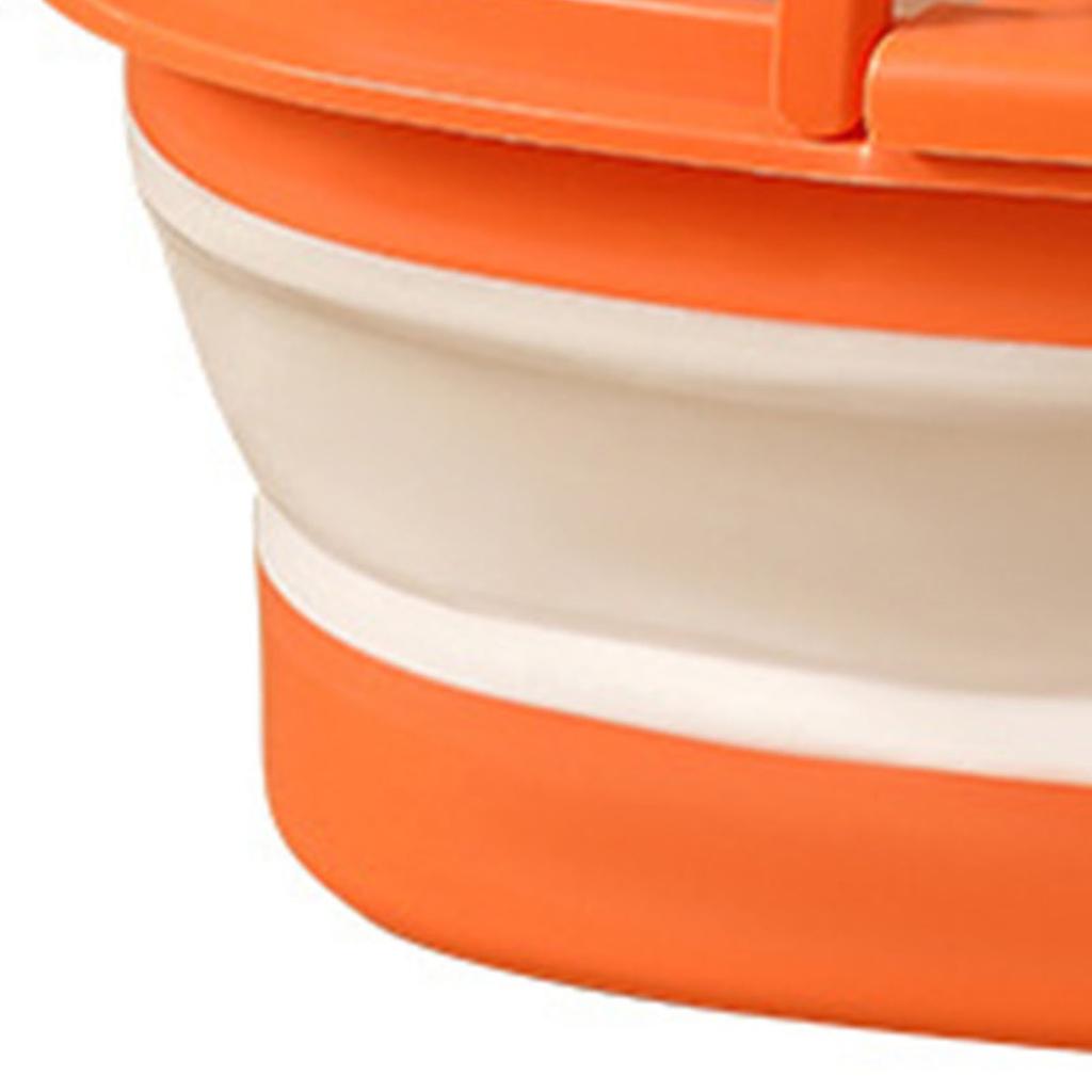 Складная ванночка для ног, утолщенный таз для замачивания ног с массажной точкой для дома, квартиры, общежития, оранжевый, белый