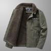Winter Casual Men's Fleece Thickened Lapel Military Padded Jacket Loose Lamb Fleece Padded Jacket