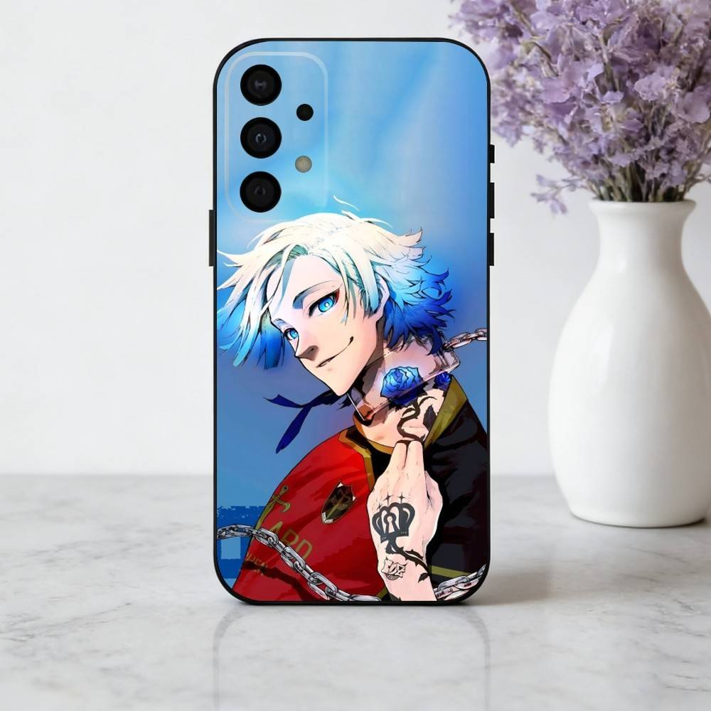 C-Comics B-Blue L-Lock-K Чехол для телефона Samsung Galaxy A73,A72,A71,A70,A53,A52,A51, Мягкий силиконовый черный чехол