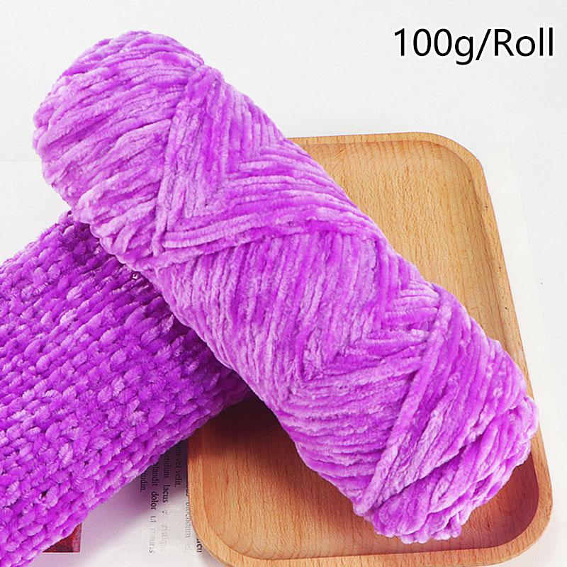 100g/roll DIY Velvet Yarn Polyester Chenille Yarn Crochet Yarn Baby Plush Yarn For Knitted Sweater