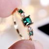 Cut Green Zircon Simple Wedding Rings For Women Minimalist Gold Color Finger Ring Fine Jewelry Wedding Party ADM