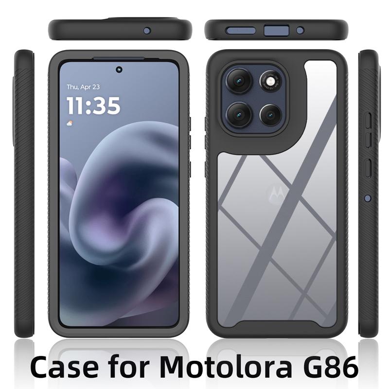 Для Motorola Moto G86, G56 Чехол Мягкий Бампер + Кристально Чистая Жесткая Задняя Панель 360 Защита Ударопрочный Чехол Для MOTO G 86