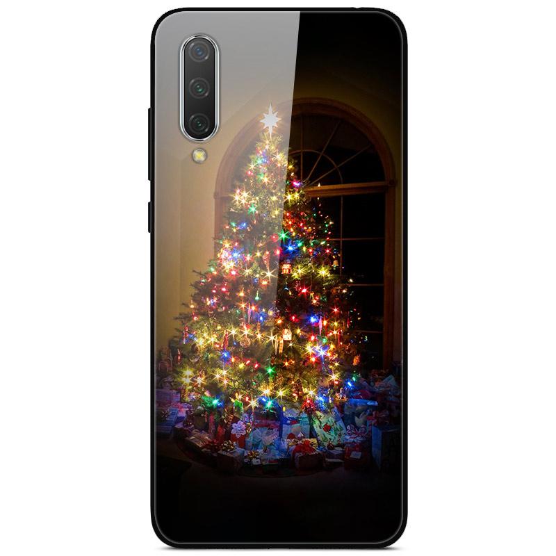 New Year Christmas Case For Xiaomi Mi 9 Lite CC9 CC9E A3 9T SE Tempered Glass Hard Cover For Redmi Note 8T 8 7 K20 Pro Bumper