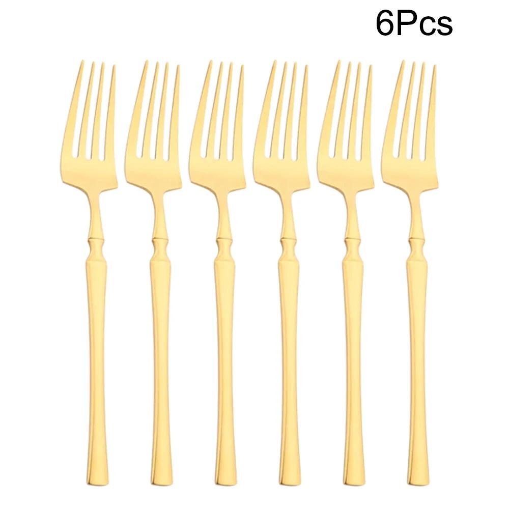 6 шт. зеркальные столовые вилки столовые приборы черные вилки из нержавеющей стали столовые приборы кухонное столовое серебро западная столовая посуда набор вилок для ресторана