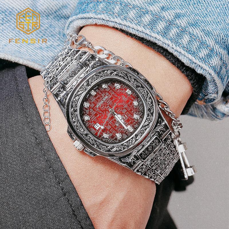 Мужские уникальные роскошные часы с ретро-дизайном и стальным ремешком 2025 Необычные спортивные водонепроницаемые часы для мужчин Наручные часы Часы Reloj Hombre