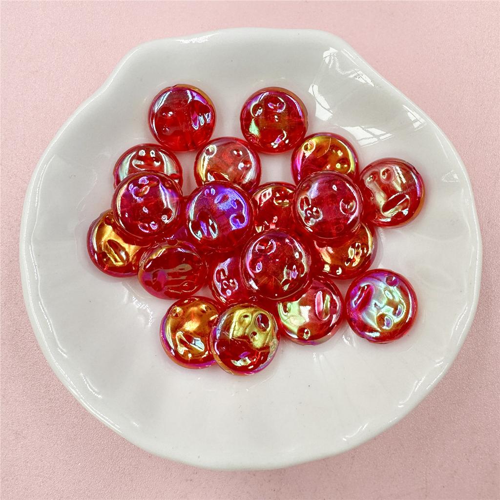 Hanmade 20pcs Acrylic Mobile Phone Chain Round DIY Handmade Materials Solid Color 12mm Loose Button Beads Multi-cut DIY Bracelet