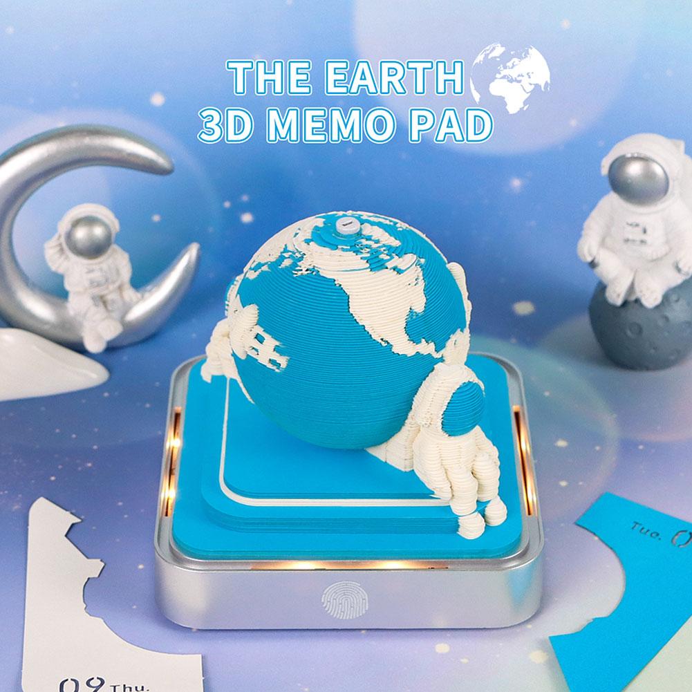 3D стикеры-заметки с астронавтами и Землей, бумажная скульптура, календарь со светом, блокнот для творчества, записная книжка, блок для заметок, рождественский декор