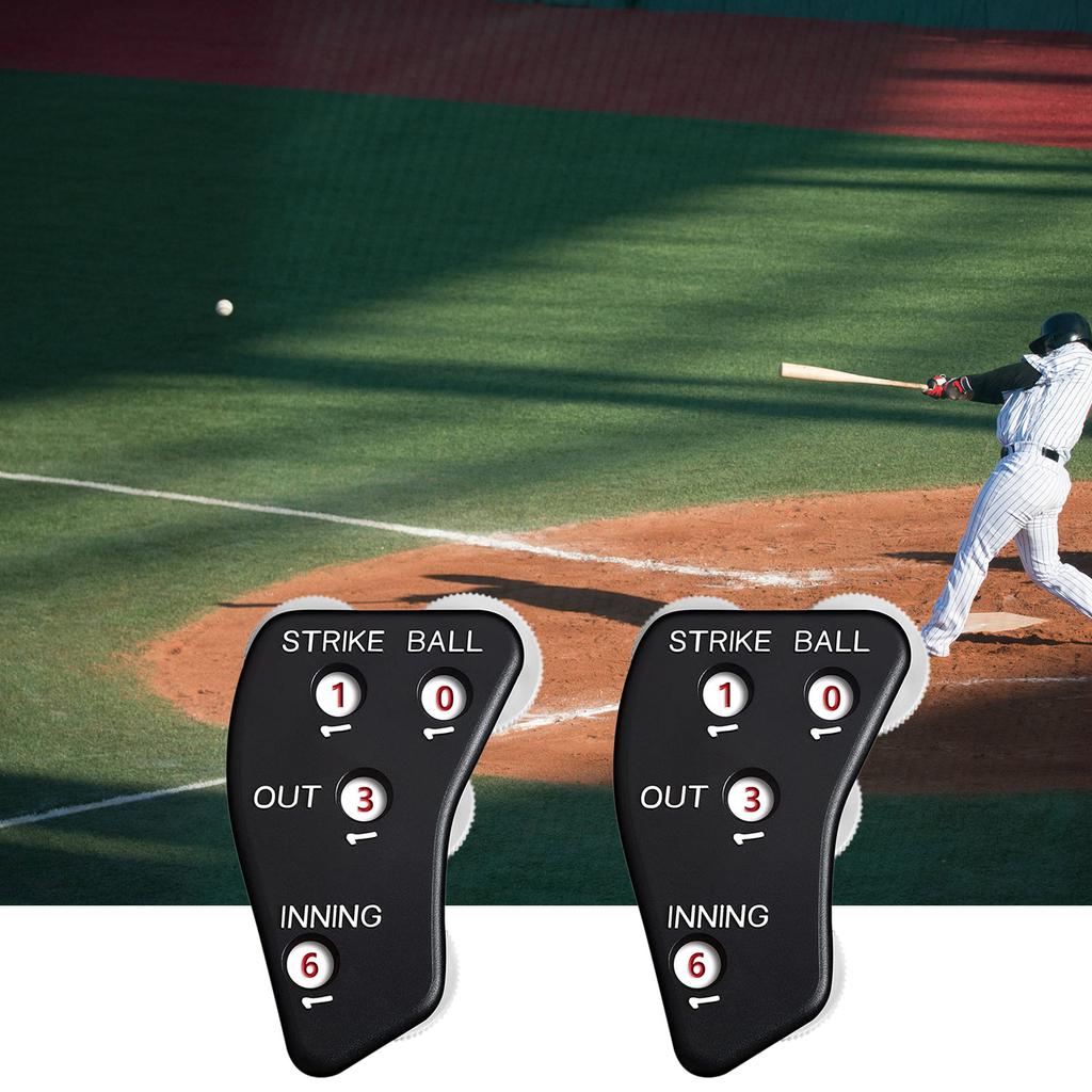 2Pcs 4 Wheel Baseball Indicator Umpire Baseball Counter Clicker for Softball Recording Balls Baseball Umpire Clicker Set