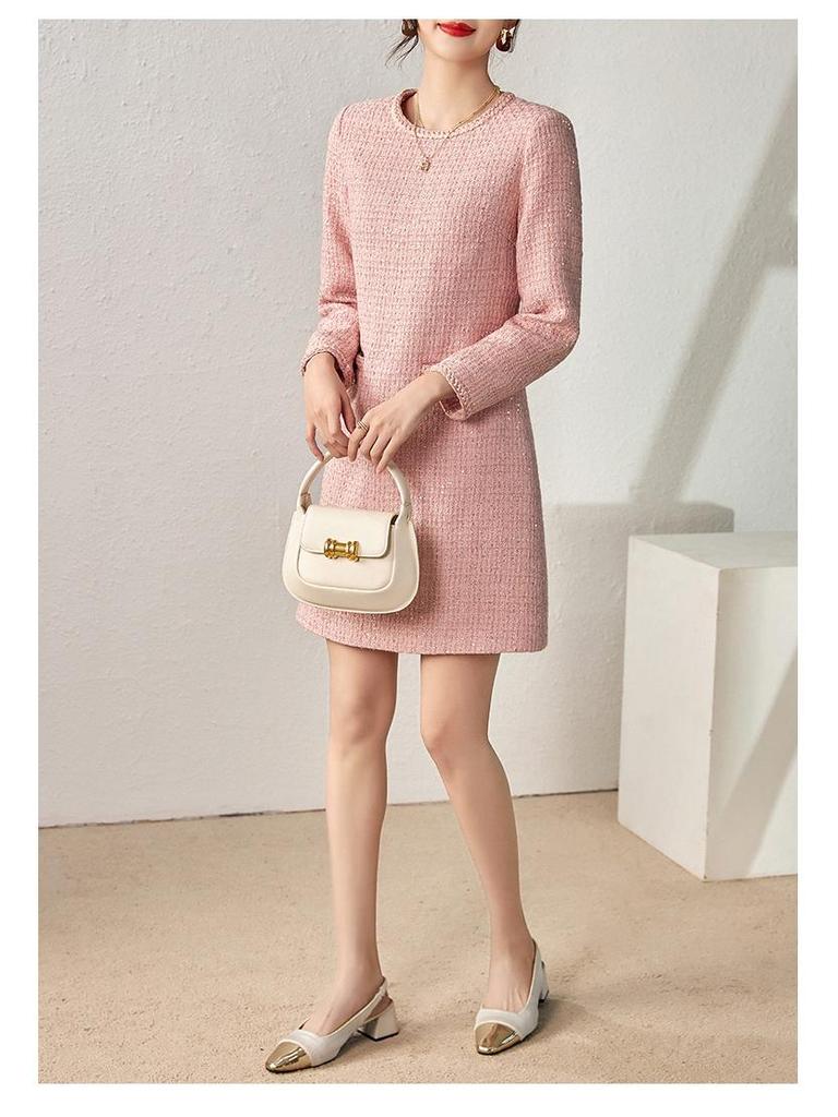Winter Celebrity Sequin Tweed Dress for Women