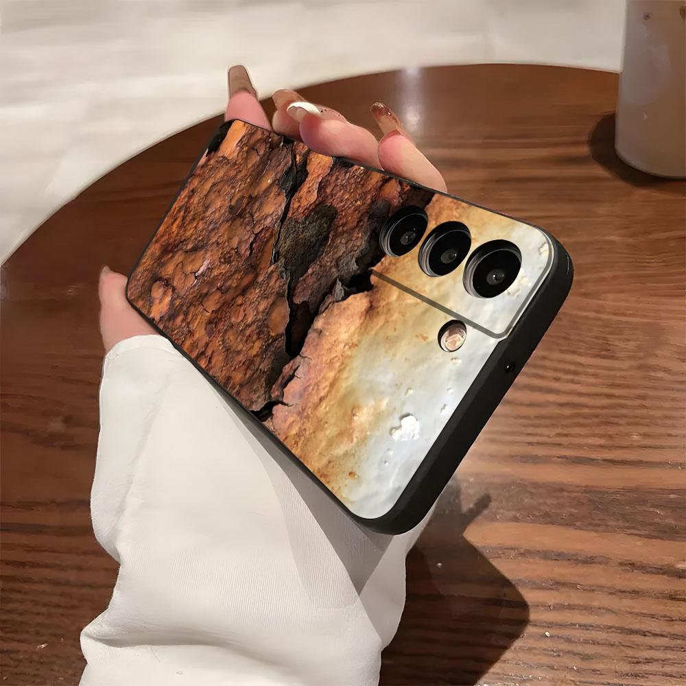 Grunge Texture Rusty Phone Case For Samsung S25 S24 FE S23 S22 S21 Plus S20 Ultra Note20Ultra Black Soft Shell