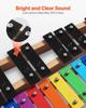 Glockenspiel Xylophone, 27 Notes, Professional Xylophone Percussion Instrument, with Colorful Metal Keys, Includes 4 Mallets, Carrying Bag, Beginner