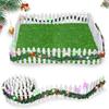 Dollhouse Miniature Fairy Garden Decor Mini Fence Christmas Led Light Rattan Wooden Fence Landscaping Prop