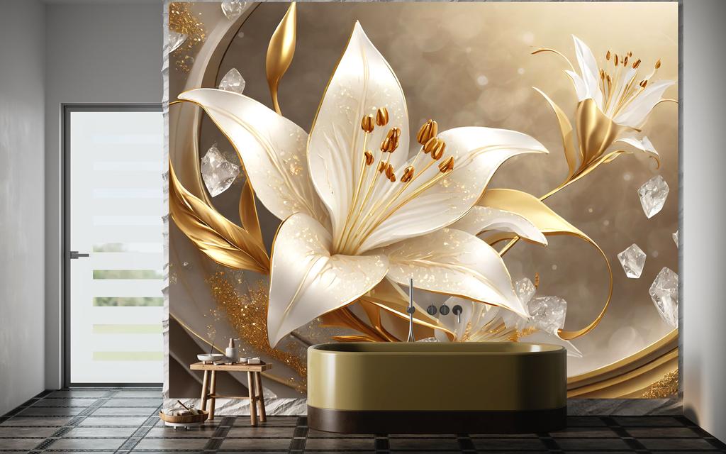 Wallpaper Golden Glamour Flower