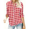 Plaid Print Classic Shirt, Casual Button Front Long Sleeve Shirt, Women's Clothing