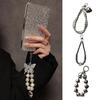 Pearls Bag Pendant Elegant Bead Keyring Anti-lost Phone Charm  Girl