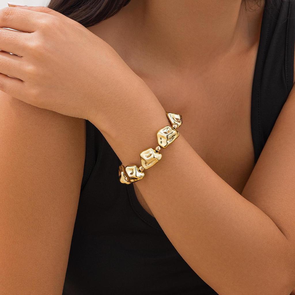 Европейский и американский легкий роскошный комплект ожерелий с нерегулярными геометрическими бусинами