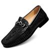 Fashion Spring High-grade Low-heel Loafers for Men Business Wedding Genuine Leather Shoes Designer Comfortable Cracked Skin Casual Shoes