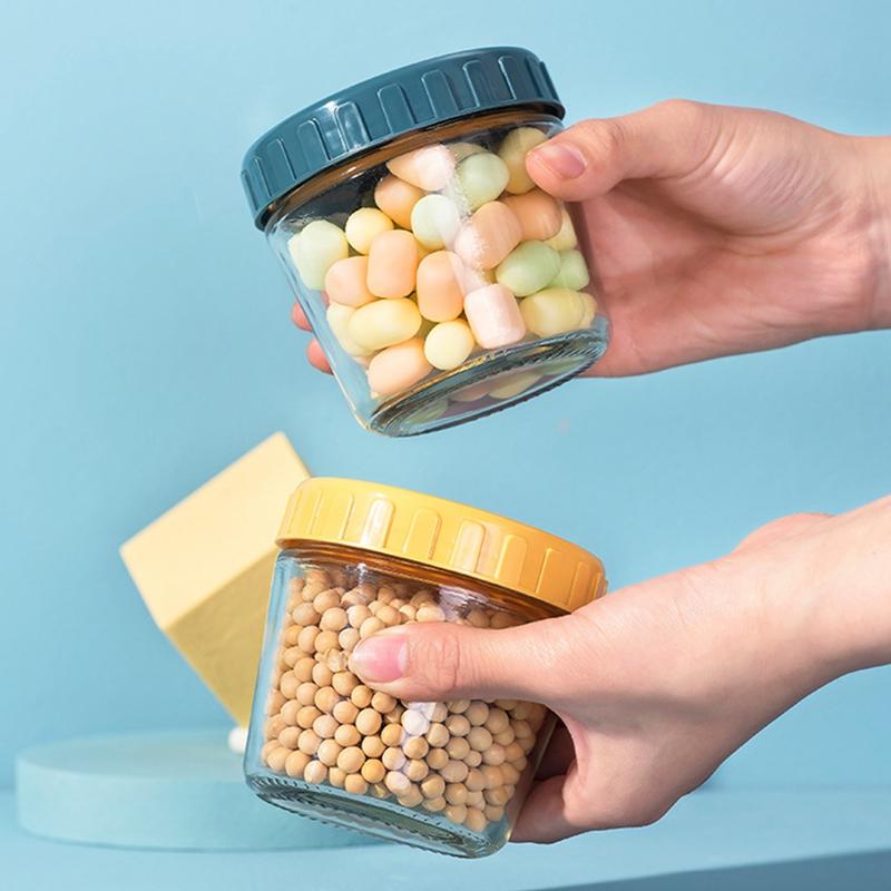 Стеклянная банка для хранения, герметичный контейнер для хранения продуктов, бытовые многофункциональные небольшие банки для чая, зерна, конфет, салатницы, десертницы