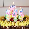 2pcs Number Cake Decorating Candle Glitter Birthday Candles Digital Candle Cake Topper Birthday Party Wedding Cake Decor