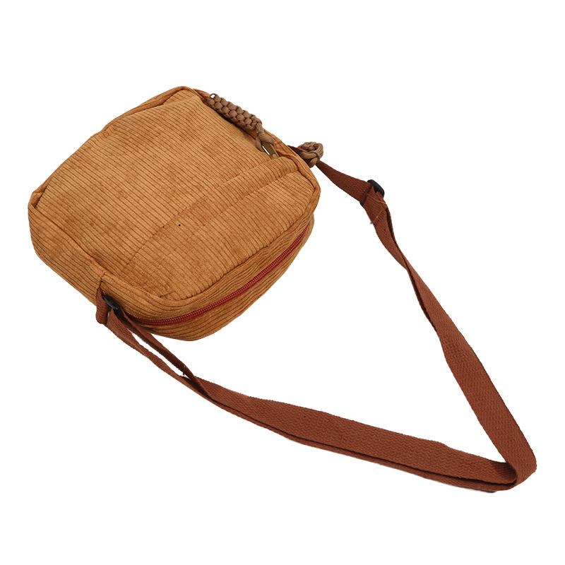 Simple Versatile Crossbody Bag Fashionable Casual Small Square Bag Personalized Commuting Shoulder Bag Corduroy Unisex Handbag