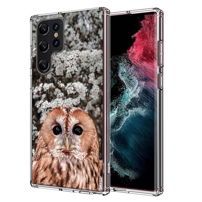 Снежная Милая Сова Животное Capa Чехол для Телефона Для Samsung S26 Ultra S25 Edge Galaxy S23 S21 S20 S24 FE S22 S10 Plus Чехол Прозрачный ТПУ Корпус