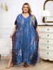 2024 Sexy V-neck Side Split Plus Size Kaftan Dresses for Women Summer Bohemian Holiday Beach Cover-ups Swimwear Coverup Robe