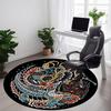 1pc Dragon Phoenix Office Round Area Rug, Indoor Mat Suitable For Office, Under Office Chairs Bedroom Living Room Home Decor, Room Deco