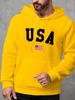 Стильная мужская толстовка с капюшоном из мягкого полиэстера, удобная, с модным принтом в виде флага США, повседневная одежда на каждый день
