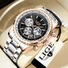 LIGE Luxury Classic Quartz Man Watch Fashion 24H Moon Phase Steel Band Casual Sports Waterproof Luminous Auto Date Men's Watches