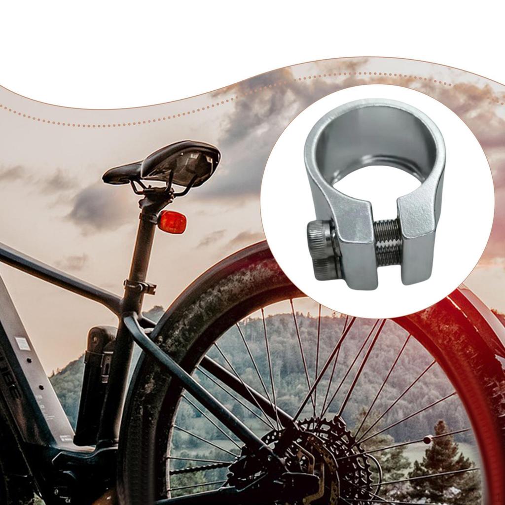 Seat Post Clamp 1.2" Cycling Easy Installation Aluminum Alloy Mountain Saddle Clip Road Bike