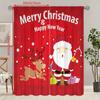 2 Pieces of Santa Claus Christmas Tree Printing Curtain - Polyester Material - Suitable for Bedroom Living Room Study Room Priva