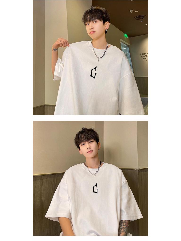 Мужская летняя 2023 футболка оверсайз с коротким рукавом в стиле стритвир