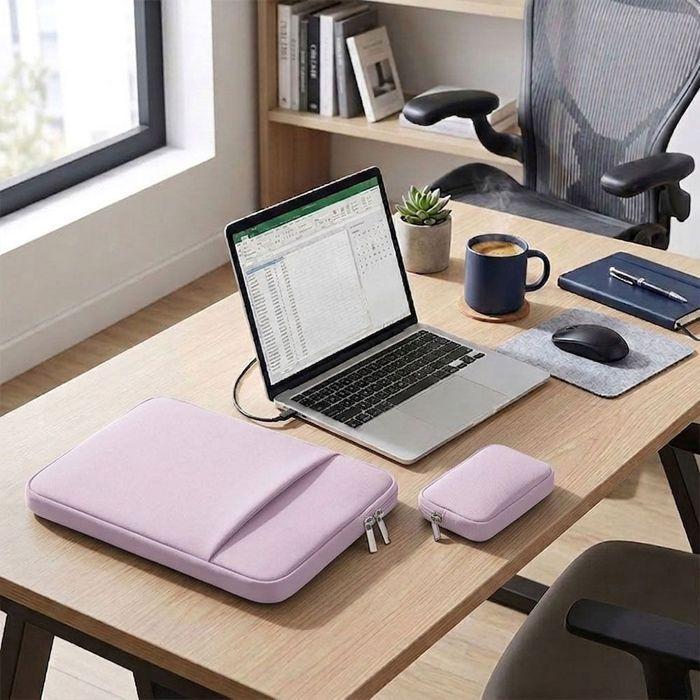 Housse Ordinateur Portable 13 Pouces avec Pochette, pour MacBook Air 13 M5 M4 M3 M2 M1 - Violet