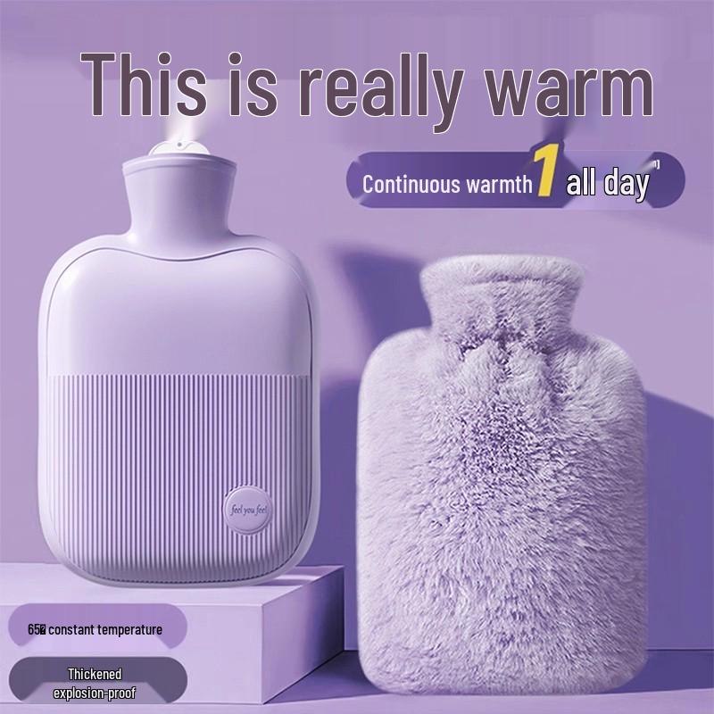 Plush Imitation Rabbit Fur Hot Water Bottle: Hand, Foot, and Bed Warmer