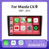 Android 14 Авто для Mazda CX9 CX-9 CX 9 TB 2006 -2016 Автомагнитола QLED DSP Стерео Мультимедийный Видеоплеер Навигация GPS WIFI 4G