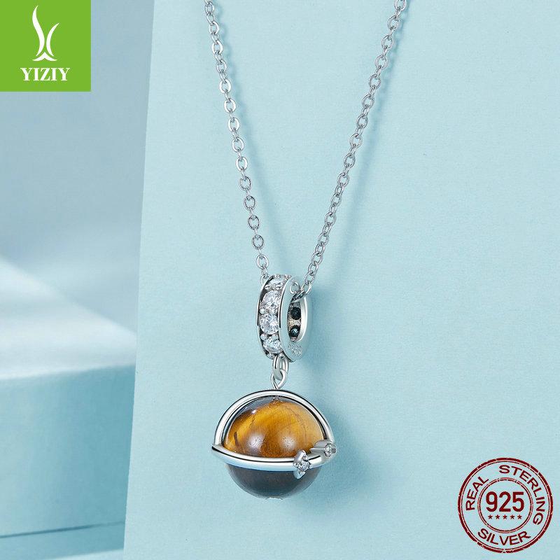 Planet Natural Тигр Цинши Подвеска Аксессуары, Таинственная Вселенная S925 Стерлинговое Серебро Браслет Из Бусин