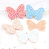 10Pcs Shiny Fabric Butterfly Sequins Appliques Nonwoven Padded Patches Crafts for Baby Girls Headwear Ornament Accessories