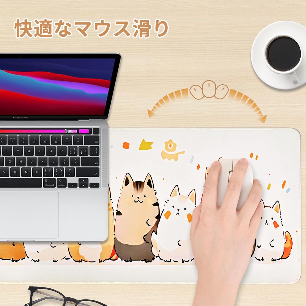 Newseego Mouse Gaming Mouse Keyboard Cute Extra Stays In For Pad, Pad, Pad, Cat, Large, Thin, Anti-Slip, Washable, Place, Durable, Gaming, Work,