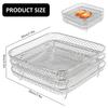 8 Inch Air Fryer Rack 3Layer Stackable Dehydrator Rack Steel Square Air Fryer Basket Tray Air Fryer Accessorie for 5.8QT/7.5L-8L