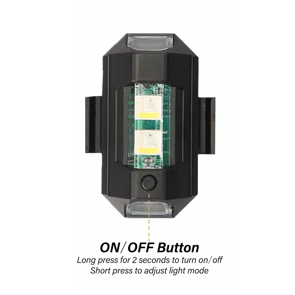 2Pcs 7 Colors Drone Strobe Light USB LED Anti-Collision Bike Tail /Model Aircraft Night Flying Mini Signal Flashing Warning Light